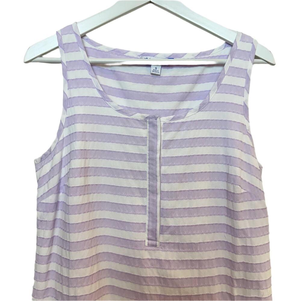 Southern Tide Corrine Striped Purple White Shift Dress Sleevless Cotton Small - Picture 6 of 8